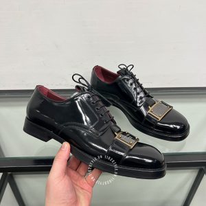 Giày tây Dolce & Gabbana nam màu đen bóng super fake 1:1 - Ảnh 4