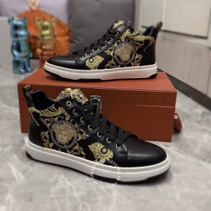 Giày nam Versace thể thao màu đen họa tiết super fake 1:1 - Ảnh 3