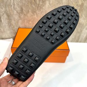 Giày nam Hermes màu đen logo chữ H siêu cấp - Hình ảnh 9
