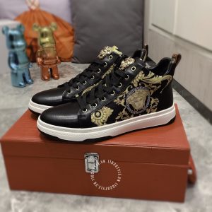 Giày nam Versace thể thao màu đen họa tiết super fake 1:1 - Ảnh 5