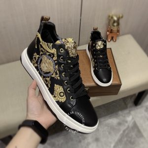 Giày nam Versace thể thao màu đen họa tiết super fake 1:1 - Ảnh 4