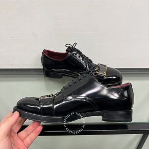 Giày tây Dolce & Gabbana nam màu đen bóng super fake 1:1 - Ảnh 5