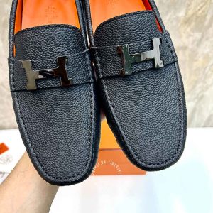 Giày nam Hermes màu đen logo chữ H siêu cấp - Hình ảnh 7