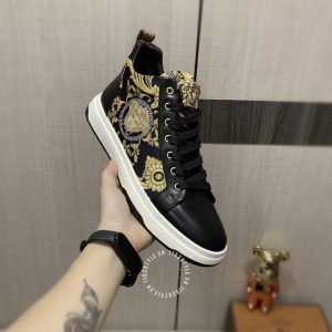 Giày nam Versace thể thao màu đen họa tiết super fake 1:1 - Ảnh 6