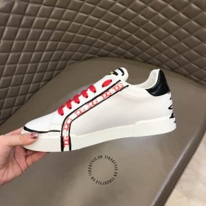 Giày thể thao D&G trắng phối hoạ tiết super fake 1:1 - Ảnh 6
