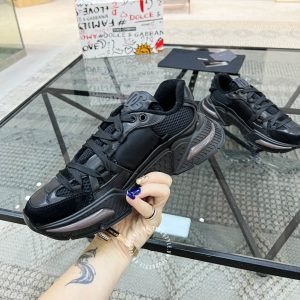 Giày nam Dolce & Gabbana màu đen phối vải lưới hàng hiệu - Ảnh 2