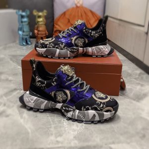 Giày thể thao nam Versace da xịn phối màu họa tiết cao cấp - Ảnh 3