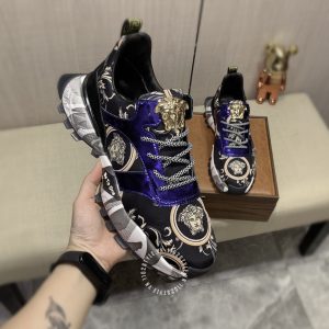 Giày thể thao nam Versace da xịn phối màu họa tiết cao cấp - Ảnh 4