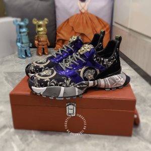Giày thể thao nam Versace da xịn phối màu họa tiết cao cấp - Ảnh 5