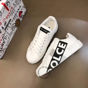 Sneaker nam Dolce & Gabbana màu trắng logo đen replica 1:1 - Ảnh 4