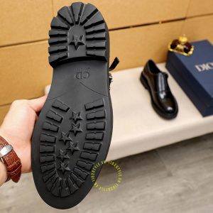 Giày rep 1:1 chính hãng Monk Strap Dior nam da xịn đen trơn - Ảnh 8