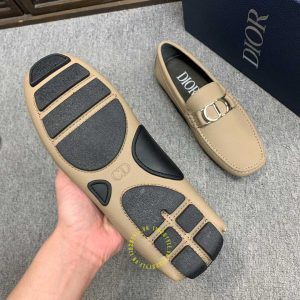 Giày rep 1:1 Moca Dior nam da sần màu nâu nhạt giá tốt nhất - Hình ảnh 9