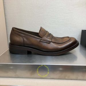 Giày rep 1:1 chính hãng Loafer Dior nam da mềm màu nâu - Hình ảnh 3