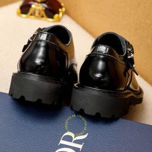 Giày rep 1:1 chính hãng Monk Strap Dior nam da xịn đen trơn - Ảnh 4