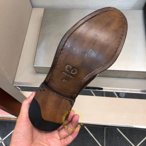 Giày rep 1:1 chính hãng Loafer Dior nam da mềm màu nâu - Hình ảnh 8