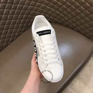 Sneaker nam Dolce & Gabbana màu trắng logo đen replica 1:1 - Ảnh 5