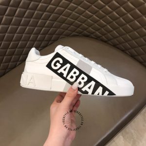 Sneaker nam Dolce & Gabbana màu trắng logo đen replica 1:1 - Ảnh 8