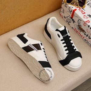 Giày D&G da thật màu trắng phối đen replica 1:1 chính hãng - Ảnh 7