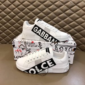 Sneaker nam Dolce & Gabbana màu trắng logo đen replica 1:1 - Ảnh 2