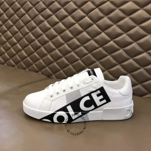 Sneaker nam Dolce & Gabbana màu trắng logo đen replica 1:1 - Ảnh 3