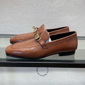 Giày Loafer Hermes nam màu nâu da trơn phiên bản replica 1:1 - Hình ảnh 3