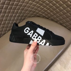Giày sneaker nam D&G đen logo trắng replica 1:1 chính hãng - Hình ảnh 4