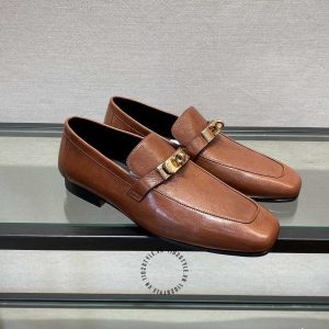 Giày Loafer Hermes nam màu nâu da trơn phiên bản replica 1:1 - Hình ảnh 2