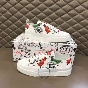 Giày Dolce & Gabbana trắng phối hoạ tiết nổi bật replica 1:1 - Ảnh 4