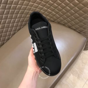 Giày sneaker nam D&G đen logo trắng replica 1:1 chính hãng - Hình ảnh 7