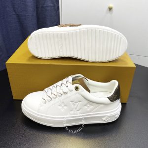 Giày sneaker Louis Vuitton màu trắng logo LV replica 1:1 - Ảnh 9