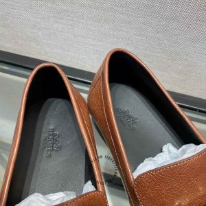 Giày Loafer Hermes nam màu nâu da trơn phiên bản replica 1:1 - Hình ảnh 8