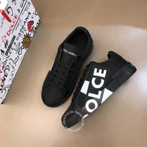 Giày sneaker nam D&G đen logo trắng replica 1:1 chính hãng - Hình ảnh 6