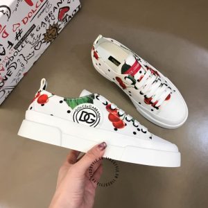 Giày Dolce & Gabbana trắng phối hoạ tiết nổi bật replica 1:1 - Ảnh 3
