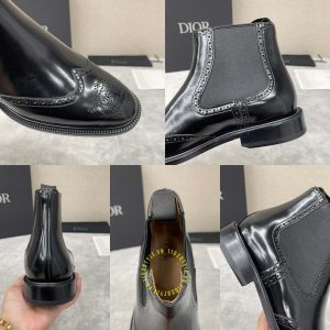 Giày Chelsea Boot replica Dior nam màu đen hàng hiệu cao cấp - Ảnh 8