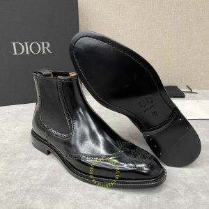 Giày Chelsea Boot replica Dior nam màu đen hàng hiệu cao cấp - Ảnh 4