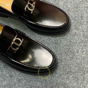 Giày replica Loafer Dior nam da bóng màu đen giá ưu đãi - Hình ảnh 3
