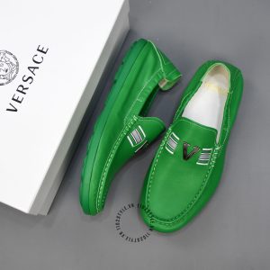 Giày Moca Versace nam da mềm màu xanh replica 1:1 chính hãng - Ảnh 2