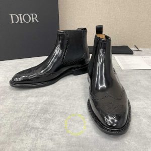 Giày Chelsea Boot replica Dior nam màu đen hàng hiệu cao cấp - Ảnh 3