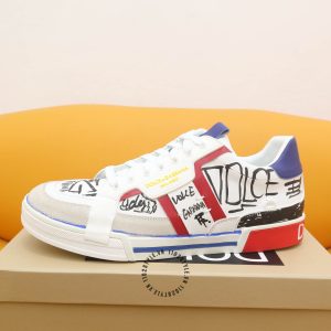 Sneaker D&G unisex màu trắng phối hoạ tiết nổi bật replica 1:1 - Ảnh 6
