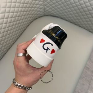 Giày unisex D&G màu trắng phối hoạ tiết replica 1:1 chính hãng - Ảnh 6