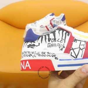 Sneaker D&G unisex màu trắng phối hoạ tiết nổi bật replica 1:1 - Ảnh 7