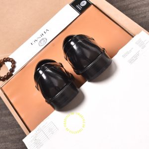Giày Loafer Versace nam cao cấp da đen trơn replica 1:1 - Ảnh 4