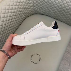 Giày unisex D&G màu trắng phối hoạ tiết replica 1:1 chính hãng - Ảnh 5