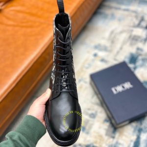 Giày Boot replica Dior da xịn họa tiết Monogram cao cấp - Ảnh 6