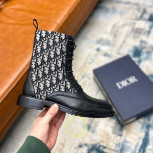 Giày Boot replica Dior da xịn họa tiết Monogram cao cấp - Ảnh 7