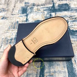 Giày Boot replica Dior da thật màu đen bóng họa tiết Monogram - Ảnh 9