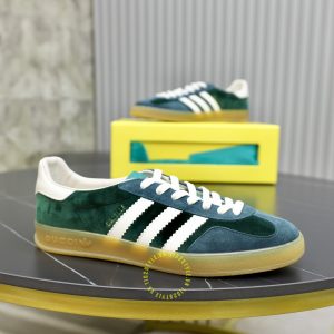 Giày Sneaker Gucci nam da lộn màu xanh rêu cao cấp - Ảnh 6