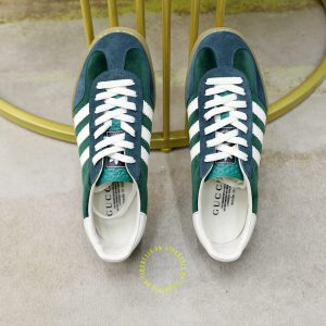 Giày Sneaker Gucci nam da lộn màu xanh rêu cao cấp - Ảnh 3
