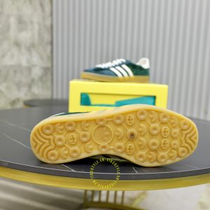 Giày Sneaker Gucci nam da lộn màu xanh rêu cao cấp - Ảnh 9