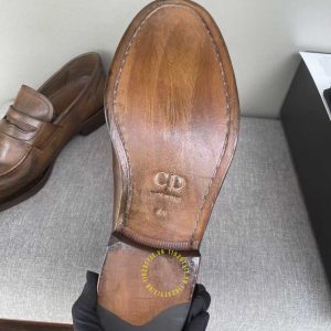 Giày super fake loại 1 Loafer Dior nam da mềm màu nâu cao cấp - Hình ảnh 8